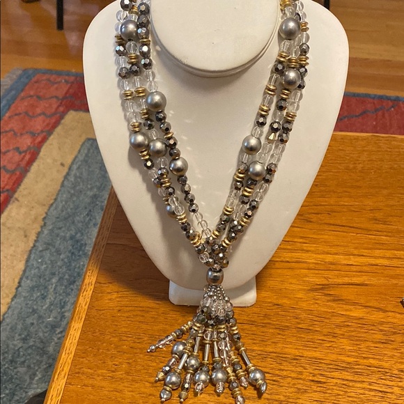 Yves Saint Laurent Silver and Gold Multi-Strand Necklace
